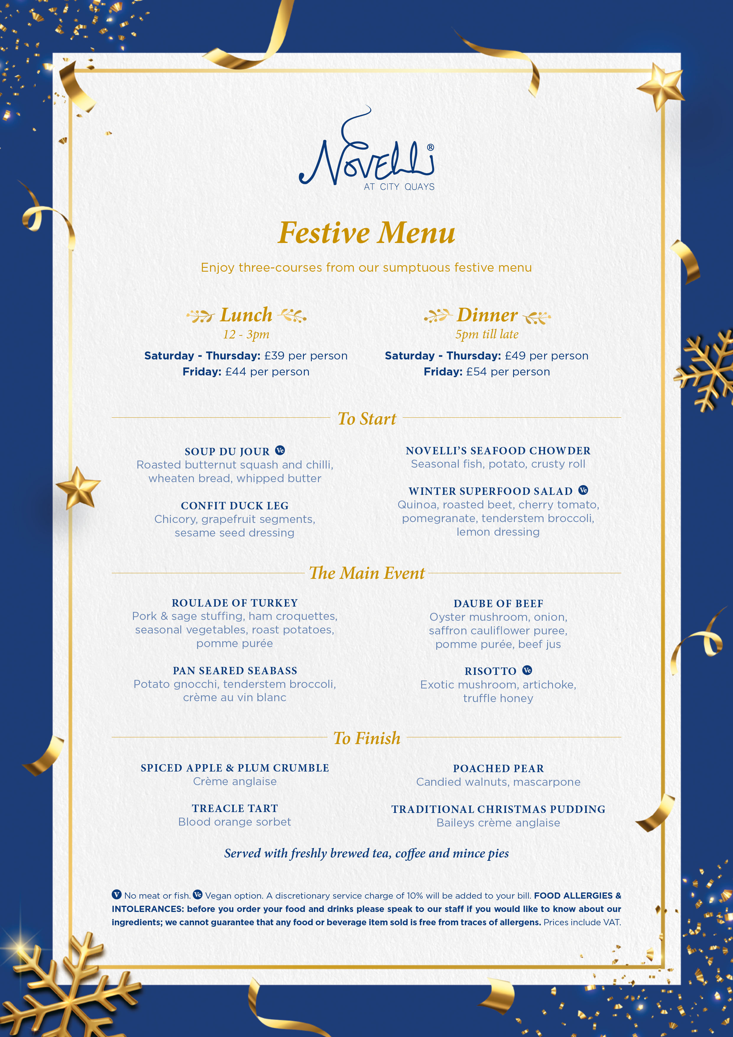 Novelli Graduation Menu