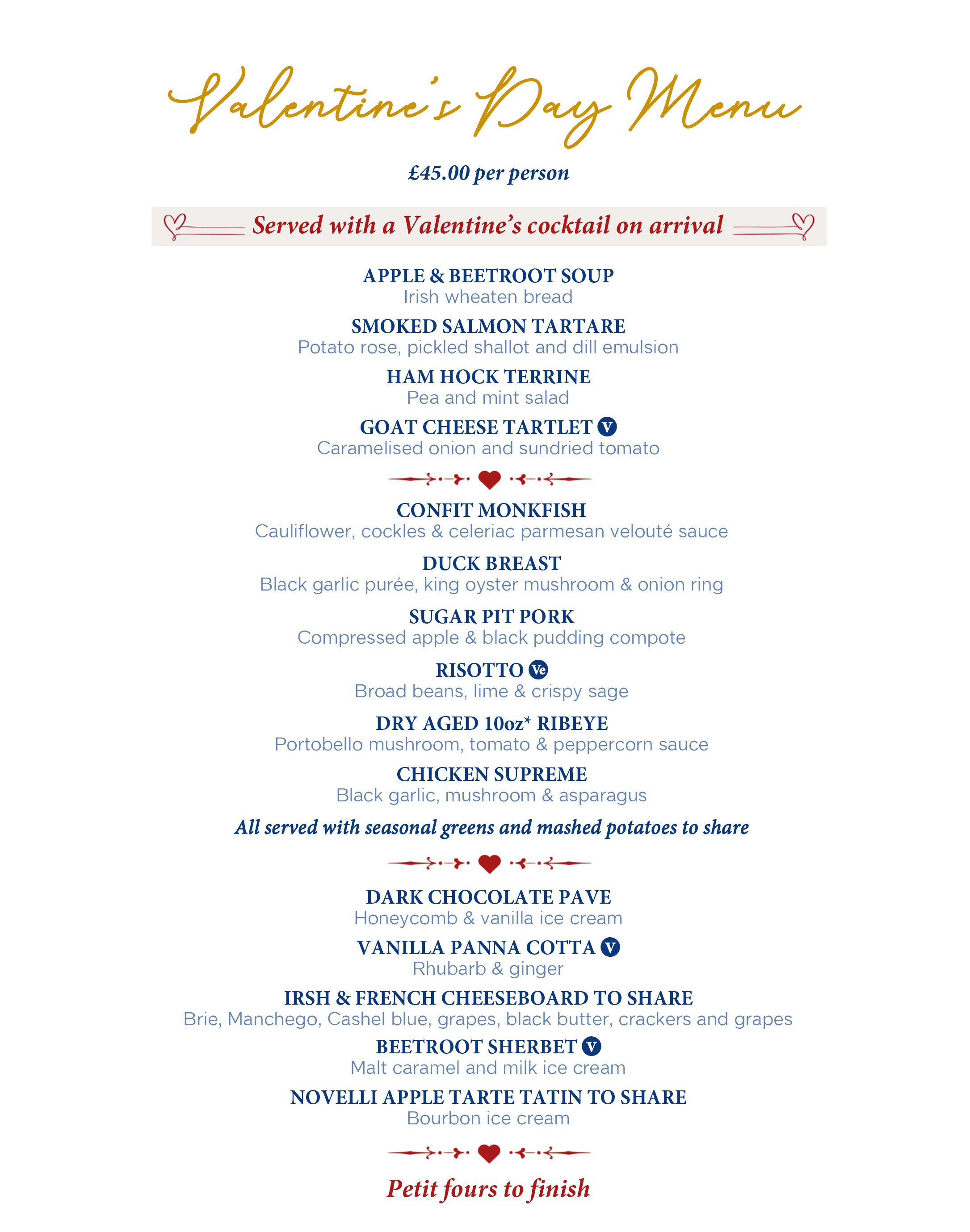 Novelli At City Quays – Valentine’s Day Menu